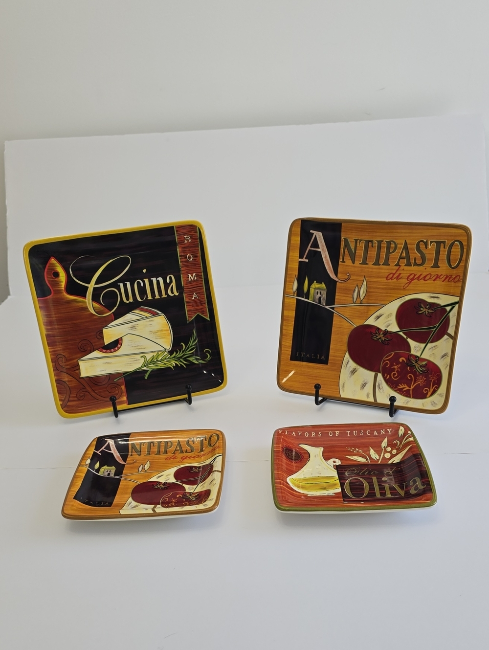 Pier 1 Imports Set Of 4 Cucina Roma Tuscany Square Salad Appetizer Plates